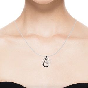 💍 HELZBERG Circle of Love Blk & Wht Dia Pendant💍